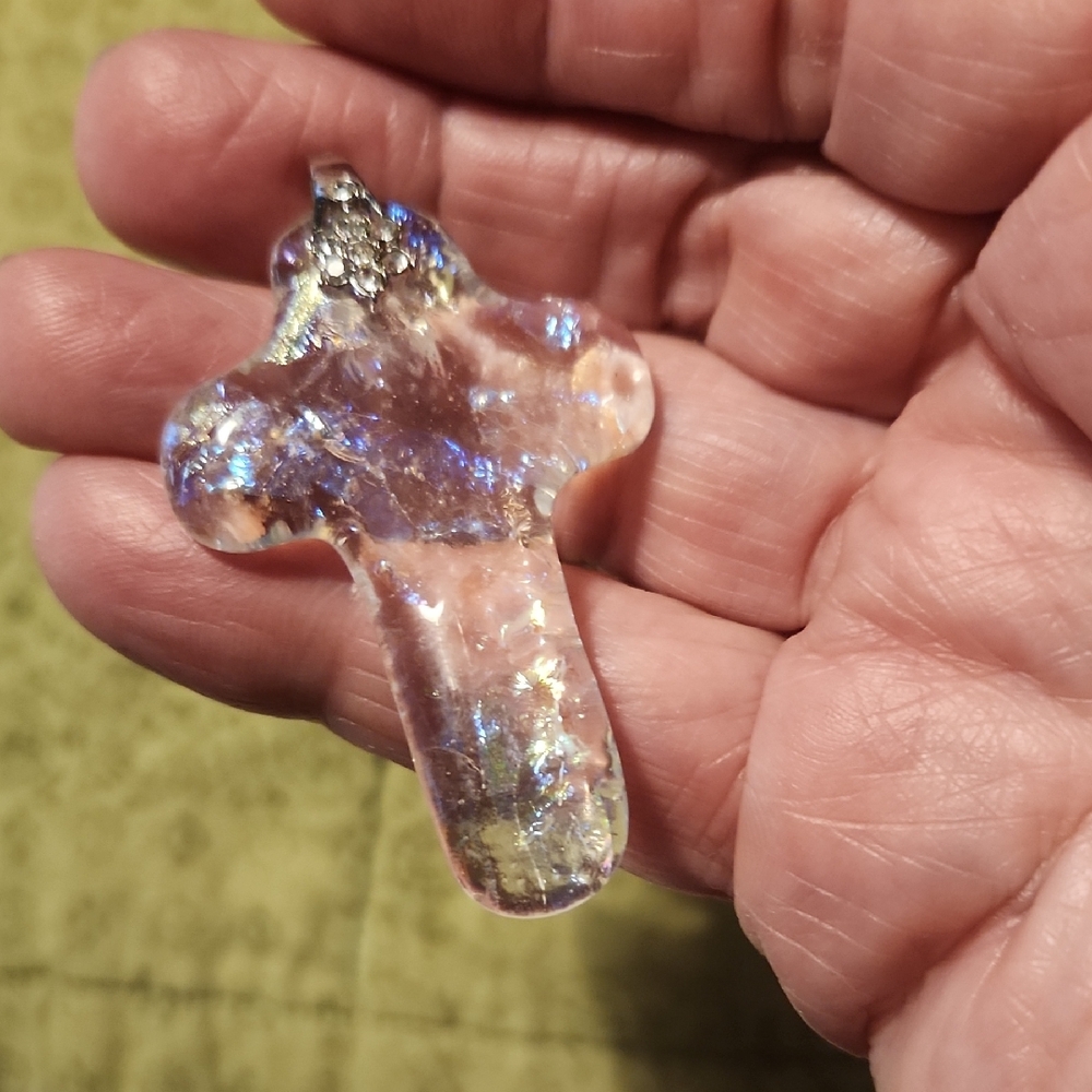 Iridescent Cross Pendant